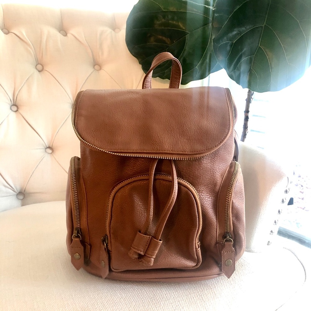 Faux Leather Backpack
